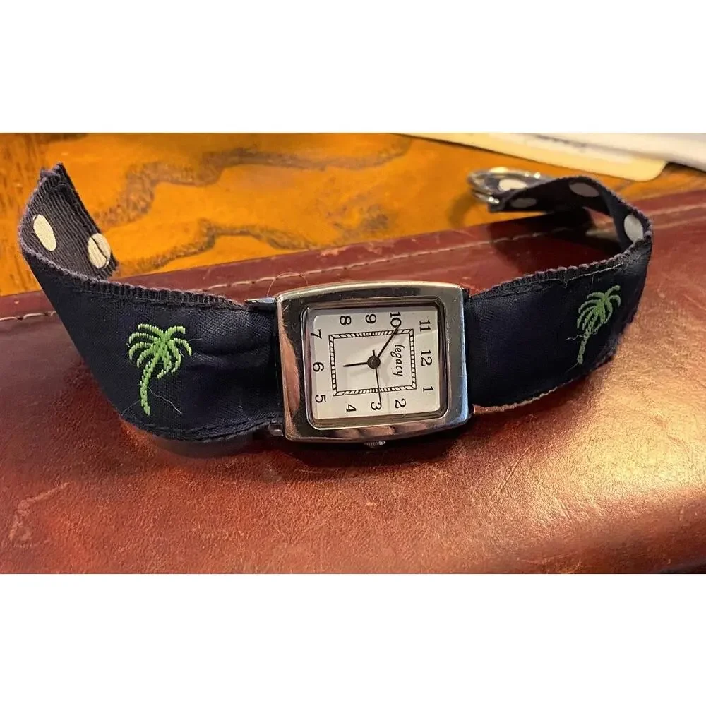 Women's Silver Tone Legacy Watch, Silver Tone with Fabric Band